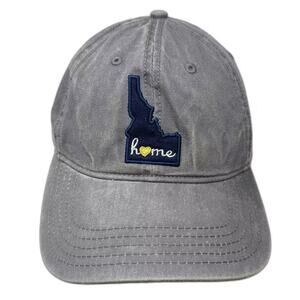 Home Free Idaho Home Heart Gray Baseball Cap Hat One Size Adjustable Strapback